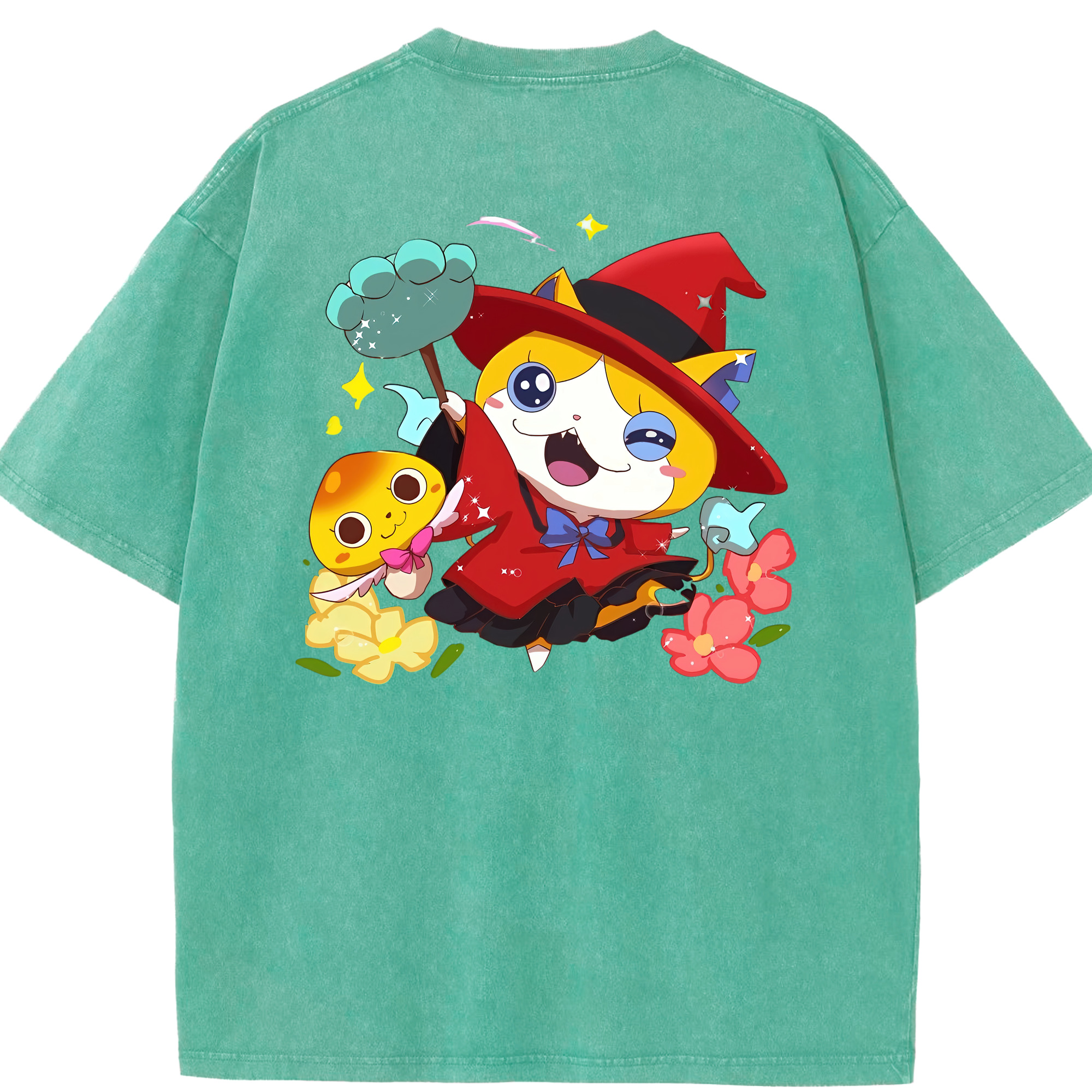 （画像用） 妖怪ウォッチ Yo-kai Watch 綿100% ヴィンテージ風 半袖Tシャツ（背面プリント）